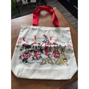 Disney Mickey & Friends TOTE BAG "Cozy Times Together" 15x15 in Shopping Handbag